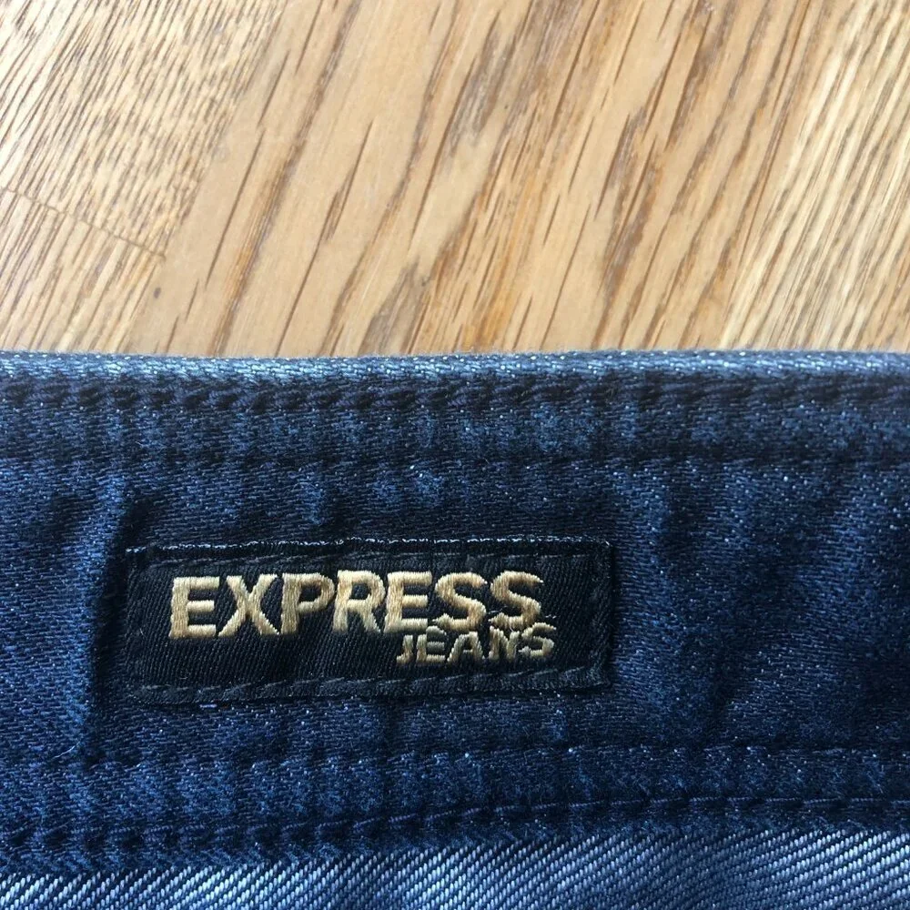 Express Denim Sequin Pocket Mini Skirt Shimmer Size 2